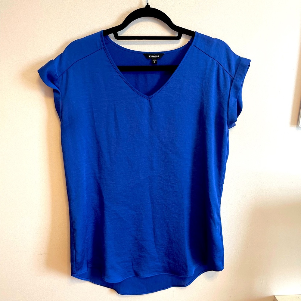 Navy blue metallic express blouse